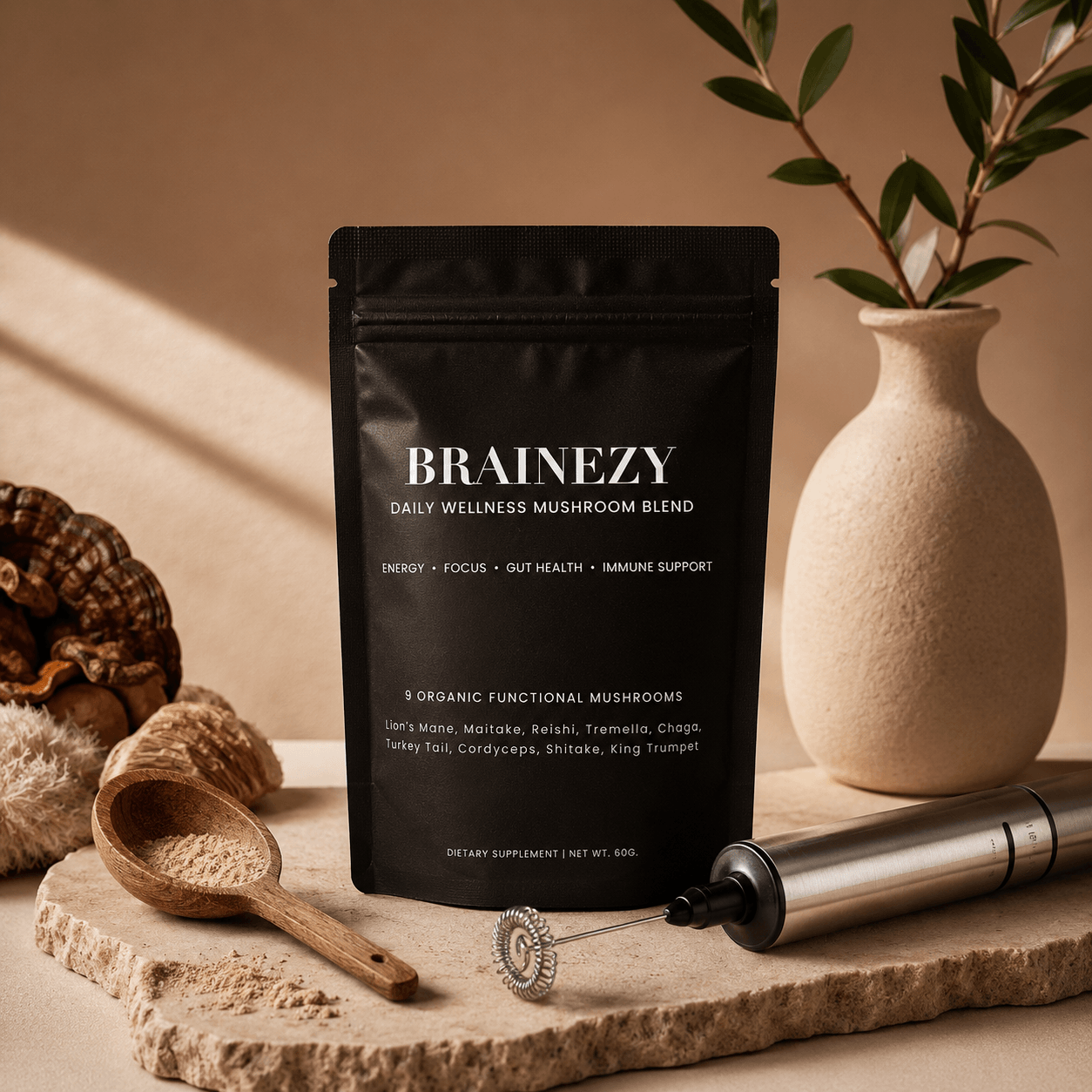 Daily Mushroom Energy & Mind Support- 60g (30 Servings)